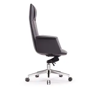 Leather Swivel Lift PU Leather Beige White Chair Ergonomic Office Furniture High Back Executive Office Chair Luxury