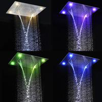 Panneau de douche de bain 600*800mm Pluie, Brume, Cascade, Rideau d'eau Fonction multiple Robinet de douche de bain LED