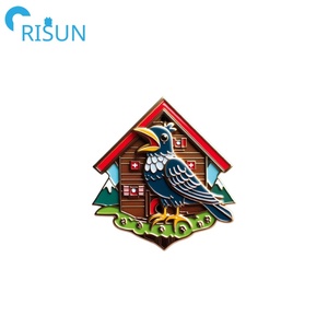 Fabricación Metal esmalte <span class=keywords><strong>suizo</strong></span> Cuckoo Pin insignia personalizada Suiza Cuckoo <span class=keywords><strong>reloj</strong></span> solapa Pin <span class=keywords><strong>Reloj</strong></span> <span class=keywords><strong>de</strong></span> <span class=keywords><strong>pared</strong></span> con pájaro Pin imán - Product Image 3