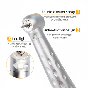หัวกรอฟันความเร็วสูงแบบกดปุ่ม รุ่น Sunny 4 Holes Turbine พร้อมไฟ LED ในตัว ระบบฉีดน้ำสี่ทาง ลูกปืนเซรามิก - Product Image 1