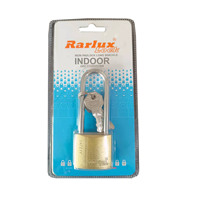 Serrure à cadenas en laiton écologique avec cylindre en fer, longue anse renforcée de 25 mm, anti-coupe, avec 3 clés