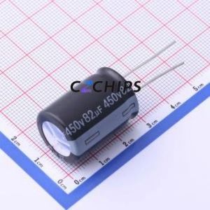 ตัวเก็บประจุอิเล็กโทรไลต์อะลูมิเนียมแบบ Through-Hole รุ่น EWH2WM820M25OT ขนาด D18xL25 มม. 82uF 20% 450V 18 มม. - Product Image 1