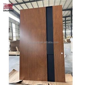 Cửa ra vào hiện đại 3D bằng gỗ, hệ thống bản lề đôi, hệ thống xoay bằng thép không gỉ, chống thấm nước, cửa trước ngoài trời - Product Image 5