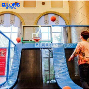 Juego de baloncesto con certificado TUV ASTM ISO90001 parque de atracciones para saltar, parque de atracciones para interiores, trampolín con tobogán colorido - Product Image 5