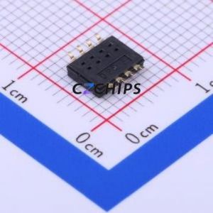 DHN-04-V-T/R DIP Switch SMD-8P,4.5x6.3mm Switch Flat Toggle, Groove Type Single Pole Single Throw 4 1.27mm - Product Image 2