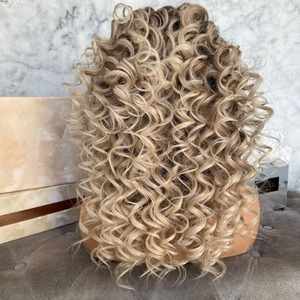 Freedom Wig Ombre Ash Blonde Color Suelto Rizado Estilo de moda Raw Vietnamita Cabello humano Full HD Pelucas delanteras de encaje para mujeres - Product Image 2