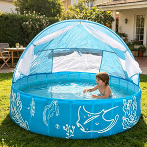 <span class=keywords><strong>Piscine</strong></span> pliable avec parasol, <span class=keywords><strong>piscine</strong></span> portable <span class=keywords><strong>pour</strong></span> enfants, <span class=keywords><strong>piscine</strong></span> de jeu aquatique, <span class=keywords><strong>piscine</strong></span>-tente de plage - Product Image 5