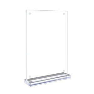 Acryl Sterke Magnetische Drank Prijs Display Plank, High-End Uithangbord <span class=keywords><strong>Menu</strong></span>, A5, dubbelzijdig Tafel Type Kaart, Transparante Tafel - Product Image 4