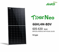 Panel Surya Jinko Tier 1 605W 610W 615W 620W 625W 630W 66HL4M-BDV Tiger Neo N-Type TOPCon Mono Bifacial Dual Glass PV Modules