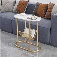 Table basse moderne de luxe léger en marbre avec structure en fer, design durable, garantie 5 ans, meuble de salon, table d'appoint de canapé