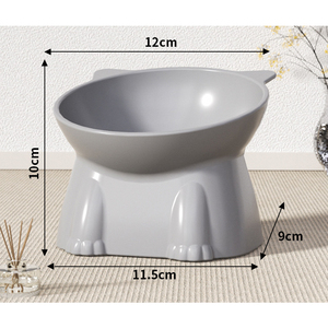 Large Capacity <strong>Plastic</strong> Eco-friendly Solid Pet Food <strong>Bowl</strong> for <strong>Dogs</strong> &amp; Cats Classics High Foot Design Oblique Neck Protection - Product Image 5