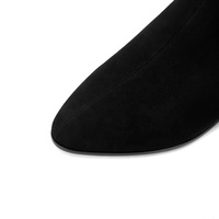 Bottines Chelsea pour femmes Moncheer, doublure en fourrure, strass, daim, fermeture éclair, talon bas léger, pour le printemps/l'automne/l'hiver