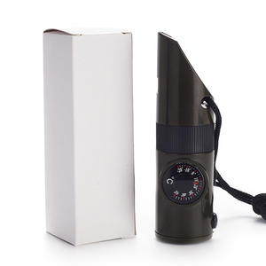 JH-KS-07 นกหวีดเอาชีวิตรอดกลางแจ้ง 98 มม. ขนาดกะทัดรัดมัลติฟังก์ชั่นฉุกเฉินเข็มทิศไฟฉายเครื่องวัดอุณหภูมิทหารสีเขียวพลาสติก - Product Image 1