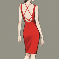 Robe pour femme personnalisée en mousseline tissée et tricotée, col en V profond, dos nu, taille ajustée, tendance, luxueuse, décontractée, unique et sexy