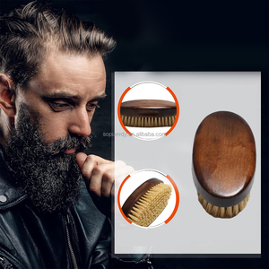 Brosse à barbe personnalisée avec logo pour hommes, barbes et moustaches, 100% poils de sisal pur, brosse à raser en bois, brosse de nettoyage - Product Image 3