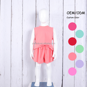 Conjunto de Yoga Nuevo y Moderno para <span class=keywords><strong>Chicas</strong></span>, Color Sólido, Camiseta sin Mangas, Pantalones Cortos de Doble Capa, Alta Elasticidad, Diseño Personalizado - Product Image 3
