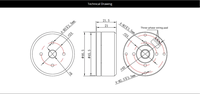 Motor sin escobillas GL40 KV70 CubeMars para gimbal: Eje hueco de 8 mm, resistente al agua IP45, bajo efecto cogging para drones, LiDAR y estabilizadores de cámara