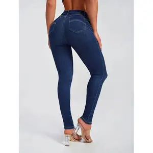 Pantaloni a matita Slim Fit Jeans elasticizzati a vita alta Jeans da donna taglie forti Pantalones de Hombre Jeans Mujer Brand Custom
