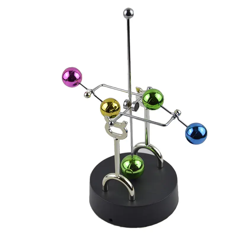 HLC345 metallo colorato pendolo Balance Ball strumento di movimento perpetuo USB Chaos Ornament Home Decor Swinging Dynamic Craft