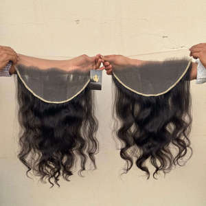 ผมมนุษย์บาง HD ปิดด้านหน้าด้วยลูกไม้โปร่งใสบางมีผมเด็กลูกไม้สวิสเอชดีกับผมวัดดิบ - Product Image 2