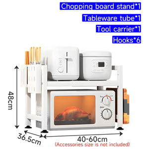 Ausziehbarer Mikrowellenständer aus Metall, Küchen-Arbeitsplatten-Organizer, Schwerlast-Mikrowellenregal - Product Image 2