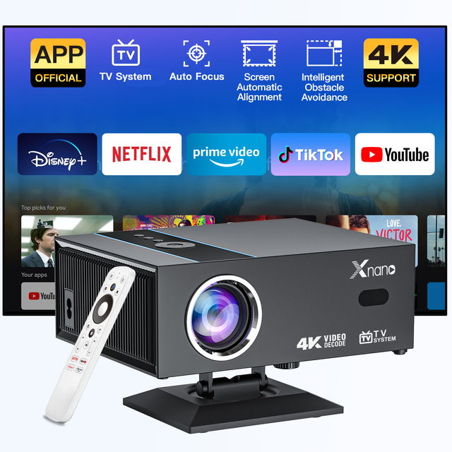 XNANO New Design X6 Smart Projector with Google TV Bracket Android 13 Full HD 1080P Home Theater Proyector 4K Video Projectors