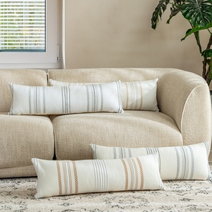 Boho Minimalist Stripe Woven <strong>Cushion</strong> Cover <strong>Long</strong> Sleep Pillowcase Subtle Textures Soft Hues <strong>Throw</strong> Pillow - Product Image 4