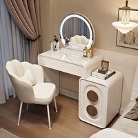 Coiffeuse avec haut-parleur audio sans fil, table de maquillage moderne pour chambre à coucher, petits appartements