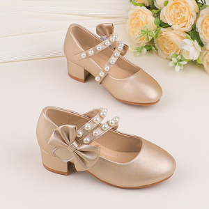 Scarpe da <span class=keywords><strong>ballerina</strong></span> con tacco a blocco per bambine, all'ingrosso direttamente dalla fabbrica OEM, ideali per matrimoni e feste, prezzo all'ingrosso. - Product Image 1