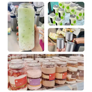 Xu Hướng Biểu Tượng Tùy Chỉnh Rõ Ràng Pet Nhựa Có Thể Với Kéo Vòng Jar Chai Cho Bánh Lạnh Đồ Uống Nước Giải Khát Và Rò Rỉ Bằng Chứng Thiết Kế - Product Image 5
