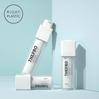 ROB Nouveau Design 15ml 30ml 50ml Bouteille d'essence de lotion cosmétique sous vide en plastique à double couche transparente givrée à rotation carrée