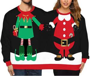 <span class=keywords><strong>Pull</strong></span> de Noël <span class=keywords><strong>moche</strong></span> personnalisé en usine ODM OEM <span class=keywords><strong>Pull</strong></span> de Noël en vrac pour deux personnes imprimé en 3D Couple Père Noël drôle Double <span class=keywords><strong>Pull</strong></span> de Noël - Product Image 1