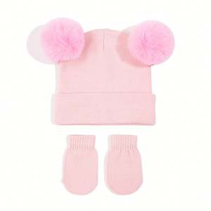 Ensemble de bonnets et gants mignons pour enfants, ensemble chaud d'hiver pour bébés garçons et filles - Product Image 6