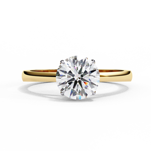 Bague de fiançailles pour femme en or massif 18 carats avec diamant de laboratoire taille brillant certifié IGI, plaqué rhodium, diamant de luxe VBR JEWELS - Product Image 1