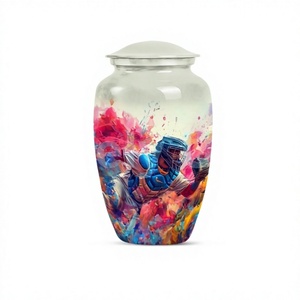 Venta caliente hermoso jugador de béisbol tema cremación urna para adultos para cenizas urna funeraria grande decorativa con bolsa de terciopelo gratis - Product Image 1