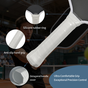 Raquette de pickleball Boomstik 2025 à <span class=keywords><strong>surface</strong></span> rugueuse, allongée, noyau de 16 mm, jamais cassé, intérieur en mousse BoomCore, <span class=keywords><strong>surface</strong></span> en fibre de carbone - Product Image 4