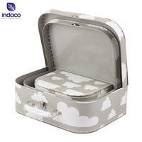 Vente en gros de valise en carton boîte valise en carton rose valise de voyage bébé boîte en papier avec poignée