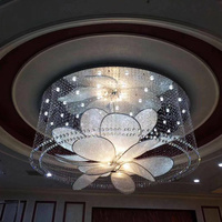 Lustre suspendu moderne en cristal de fleurs pour hôtel, mariage, grand hôtel, LED, luxe