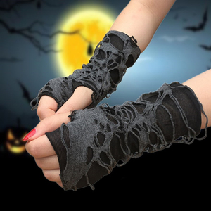 MADESHINE Suministros para fiestas Evento <span class=keywords><strong>de</strong></span> Halloween Cos Shredded Punk Slit Gothic Wizard Witch Fingerless Goth Rock Arm Sleeve para mujeres - Product Image 1