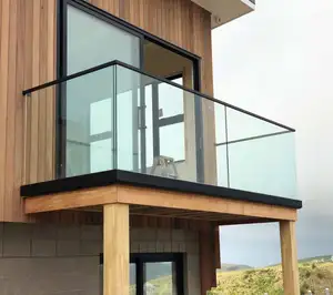 Moderna semplice design in vetro balaustra corrimano in alluminio pannelli di recinzione di vetro per balcone e terrazza