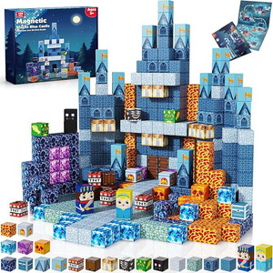 Blocs de construction magnétiques en plastique éducatifs militaires pour enfants, cubes de 2 cm, ensemble écologique pour Noël, jouet de ville maison de mon monde - Product Image 1