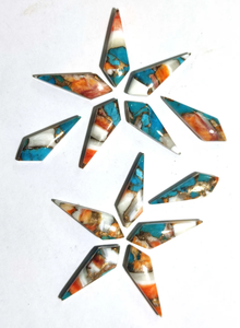 Cabujón liso de turquesa cobre de ostra espinosa natural en forma de cometa para la fabricación de joyas, anillos, collares, pulseras y colgantes. - Product Image 2