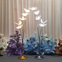 Écran de décoration lumineux papillon doré électroplaqué pour éclairage de route, nouveaux accessoires de mariage, fond de zone d'accueil et décoration de fenêtre