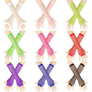 ถุงมือตาข่ายหนา ถุงมือยางยืดเซ็กซี่ ถุงมือยาว ถุงมือครึ่งนิ้วสไตล์พังก์ ถุงมือสำหรับงานปาร์ตี้กลางคืน - Product Image 2