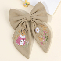 Barrette à cheveux en tissu brodé motif lapin de Pâques, mignonne et élégante, accessoire de décoration pour festival et cadeau