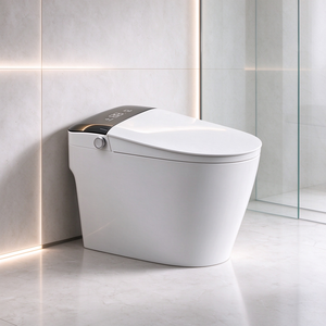 WC intelligent monobloc en céramique et ABS avec chasse d'eau par siphon, siège chauffant, bidet intégré, télécommande, fixation au sol, forme de cuvette, vente en gros Z - Product Image 3