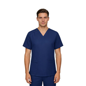 HZMNOI Men Scrub Top V-Neck Short Sleeve Moisture Wicking Hospital Uniform For Medical Professionals - Product Image 5
