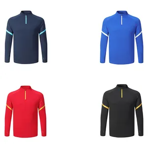 Toptan 23/24 yeni tasarım spor eğitimi yarım fermuarlı ceket tayland mavi eşofman erkek antreman ceketi