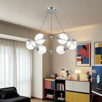 Lustre moderne minimaliste de luxe Bauhaus Sputnik en fer, luminaire suspendu pour salon, salle à manger, chambre à coucher