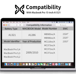 Batería para Portátil de Gran Capacidad A1321, <span class=keywords><strong>MacBook</strong></span> <span class=keywords><strong>Pro</strong></span> <span class=keywords><strong>15</strong></span>" <span class=keywords><strong>2009</strong></span> 2010 10.95V 73WH A1286 2324 2325 2353, Repuesto OEM en Stock - Product Image 2